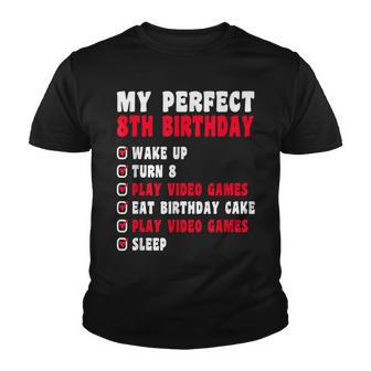 8 Years Old My Perfect 8Th Birthday Gamer 8Th Birthday Youth T-shirt - Thegiftio UK