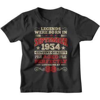 88 Years Old Gifts Legends Were Born In September 1934 Youth T-shirt - Thegiftio UK