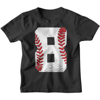 8Th Birthday Baseball Big Number Eight 8 Year Old Boy Girl V4 Youth T-shirt - Thegiftio UK