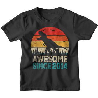 8Th Birthday Dinosaur 8 Year Old Awesome Since 2014 Gift Youth T-shirt - Thegiftio UK