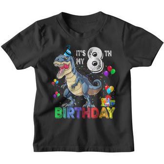 8Th Birthday Gifts 8 Year Old Boy Dino T Rex Dinosaur V2 Youth T-shirt - Thegiftio UK