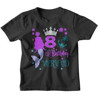 8Th Birthday Gifts Girl Mermaid Is 8 Years Old Birthday V3 Youth T-shirt - Thegiftio UK