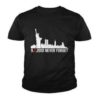 9-11-2001 Never Forget September 11Th Tshirt Youth T-shirt - Monsterry