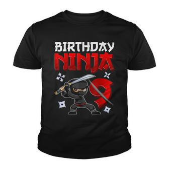 9 Years Old Boy Birthday Birthday Ninja Boy Youth T-shirt - Seseable