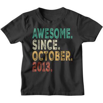 9 Years Old Gifts Awesome Since October 2013 9Th Birthday V10 Youth T-shirt - Thegiftio UK