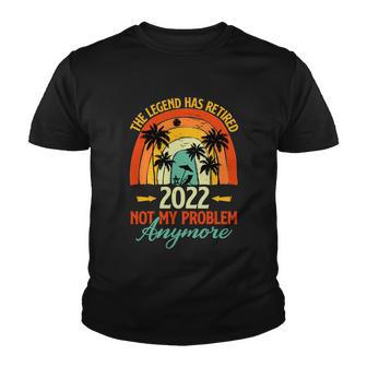 90S Retro Summer Rainbow The Legend Has Retired 2022 Not My Problem Anymore Youth T-shirt - Thegiftio UK