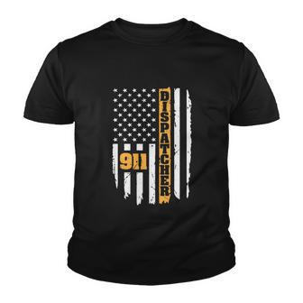 911 Dispatcher American Flag Usa Youth T-shirt - Monsterry