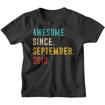 9Th Birthday Gifts 9 Year Old Awesome Since September 2013 Youth T-shirt - Thegiftio UK