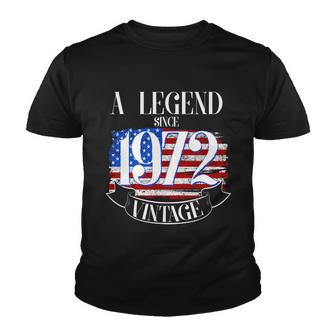 A Legend Since 1972 Vintage Usa Flag 50Th Birthday Tshirt Youth T-shirt - Monsterry