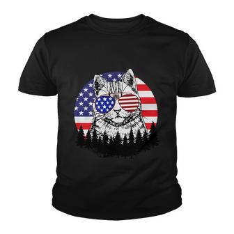 A Meowica Fluff Yeah 4Th Of July Cat Lover Youth T-shirt - Monsterry UK