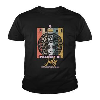 A Queen Was Born In July Graphic Design Printed Casual Daily Basic Youth T-shirt - Thegiftio UK