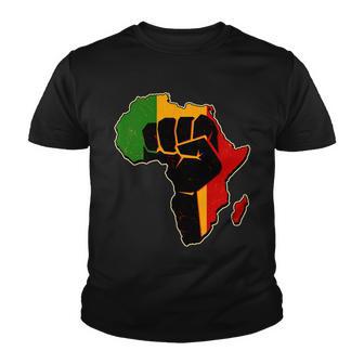 African Black Power Fist Tshirt Youth T-shirt - Monsterry