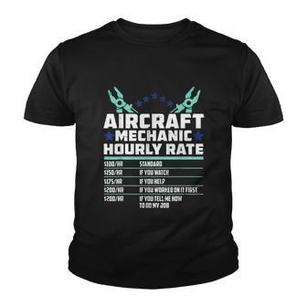 Aircraft Technician Hourly Rate Airplane Plane Mechanic Youth T-shirt - Monsterry UK