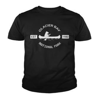 Alaska Glacier Bay National Park Bear Canoe Silhouette Youth T-shirt - Thegiftio UK