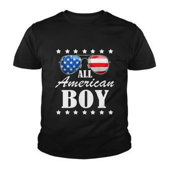 All American Boy Us Flag Sunglasses For Matching 4Th Of July Youth T-shirt - Monsterry