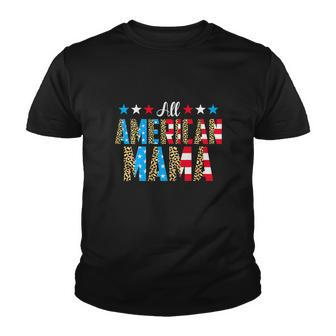 All American Mama 4Th Of July Leopard Youth T-shirt - Monsterry UK