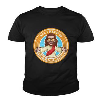 All You Need Is Jesus And Bitcoin Youth T-shirt - Thegiftio UK