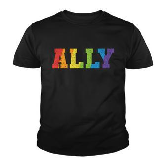 Ally Rainbow Lgbt Ally Gay Pride Parades Lgbt Awareness Graphic Design Printed Casual Daily Basic Youth T-shirt - Thegiftio UK