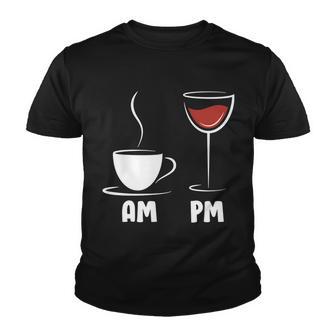 Am Coffee Pm Wine V2 Youth T-shirt - Monsterry AU