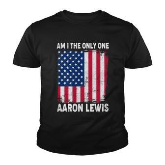 Am I The Only One Aaron Lewis Distressed Usa American Flag Youth T-shirt - Monsterry