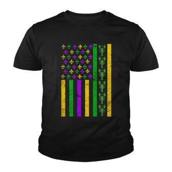 American Flag Mardi Gras Mardi Gras Crawfish V2 Youth T-shirt - Thegiftio UK