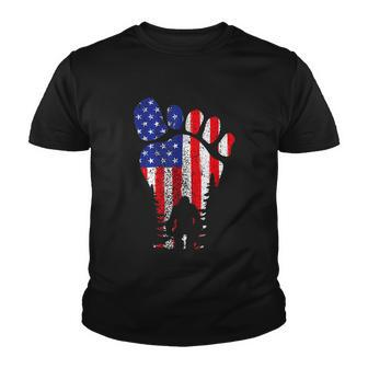 American Usa Flag Bigfoot Sasquatch Patriotic 4Th Of July Youth T-shirt - Monsterry AU
