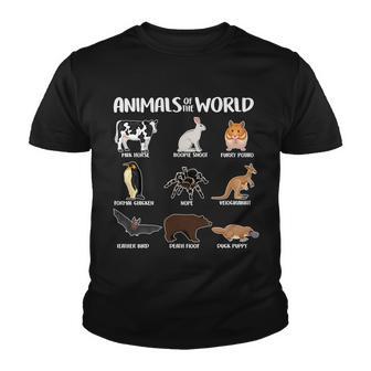 Animals Of The World Funny Names Youth T-shirt - Monsterry