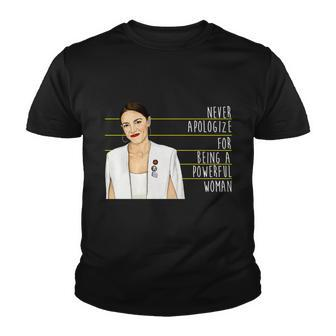 Aoc Alexandria Ocasio Cortez Powerful Woman Quote Youth T-shirt - Monsterry CA