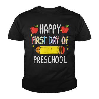 Apple Happy First Day Of Preschool Back To School Teacher Youth T-shirt - Thegiftio UK