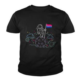 Astronaut Moon Bisexual Flag Space Lgbtq Gay Pride Ally Bi Youth T-shirt