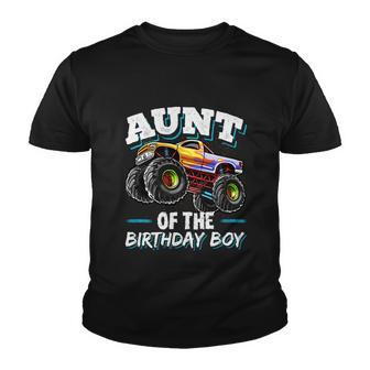 Aunt Of The Birthday Boy Monster Truck Birthday Party Funny Gift Youth T-shirt - Monsterry DE
