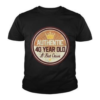 Authentic 40 Year Old Classic 40Th Birthday Youth T-shirt - Monsterry UK