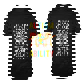 Autism Awareness Its A Different Ability Dabbing Fox Youth T-shirt - Monsterry