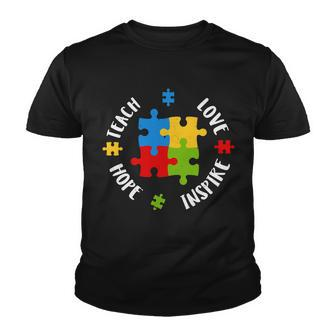 Autism Teacher Teach Love Hope Inspire Tshirt Youth T-shirt - Monsterry UK