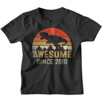 Awesome Since 2010 12 Year Old Dinosaur Gift Boys Youth T-shirt - Thegiftio UK