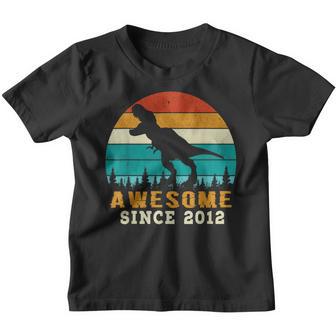 Awesome Since 2012 10Th Birthday Gifts Dinosaur 10 Years Old Youth T-shirt - Thegiftio UK