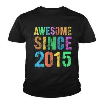 Awesome Since 2015 Vintage 7Th Birthday Boy Girl Youth T-shirt - Seseable