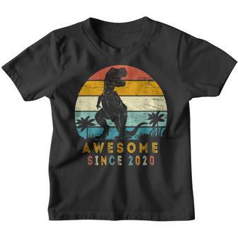 Awesome Since 2020 2Nd Birthday Gifts Dinosaur 2 Years Old V3 Youth T-shirt - Thegiftio UK