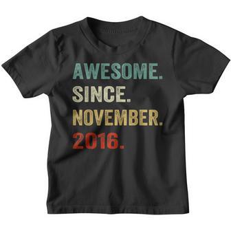 Awesome Since November 2016 6 Year Old 6Th Birthday Gifts Youth T-shirt - Thegiftio UK