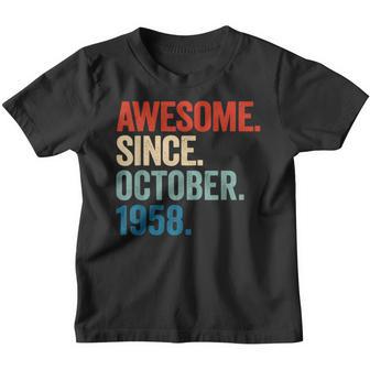 Awesome Since October 1958 64Th Birthday Gift 64 Years Old Youth T-shirt - Thegiftio UK