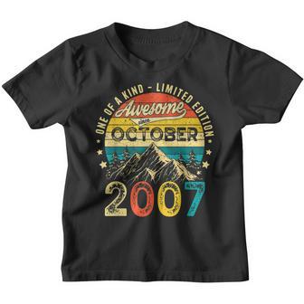Awesome Since October 2007 15 Years Old 15Th Birthday Gifts Youth T-shirt - Thegiftio UK
