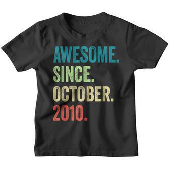 Awesome Since October 2010 12Th Birthday 12 Year Old Boy Kid Youth T-shirt - Thegiftio UK