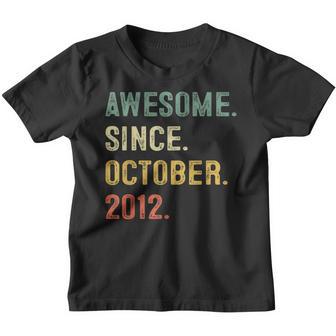 Awesome Since October 2012 10Th Bday Gifts 10 Years Old Boys V2 Youth T-shirt - Thegiftio UK