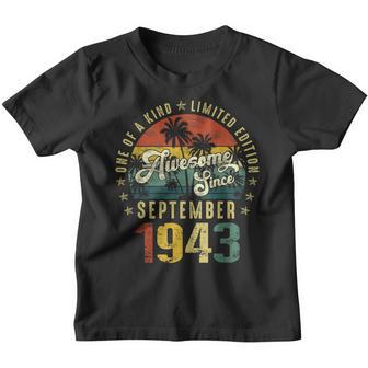 Awesome Since September 1943 79 Years Old Gift 79Th Birthday Youth T-shirt - Thegiftio UK