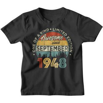 Awesome Since September 1948 74 Years Old Gift 74Th Birthday V3 Youth T-shirt - Thegiftio UK