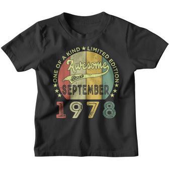Awesome Since September 1978 44 Years Old Gift 44Th Birthday Youth T-shirt - Thegiftio UK