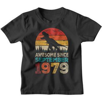 Awesome Since September 1979 43Rd Birthday Boy Dinosaur Youth T-shirt - Thegiftio UK