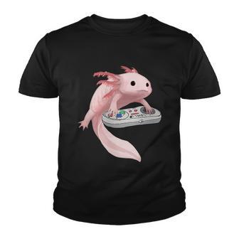 Axolotl Fish Playing Video Game Axolotl Lizard Gamers Youth T-shirt - Thegiftio UK