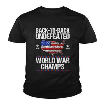 Back To Back Undefeated World War Champs Usa Flag Youth T-shirt - Monsterry UK