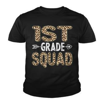Back To School First Grade 1St Grade Leopard Squad Teacher Youth T-shirt - Seseable